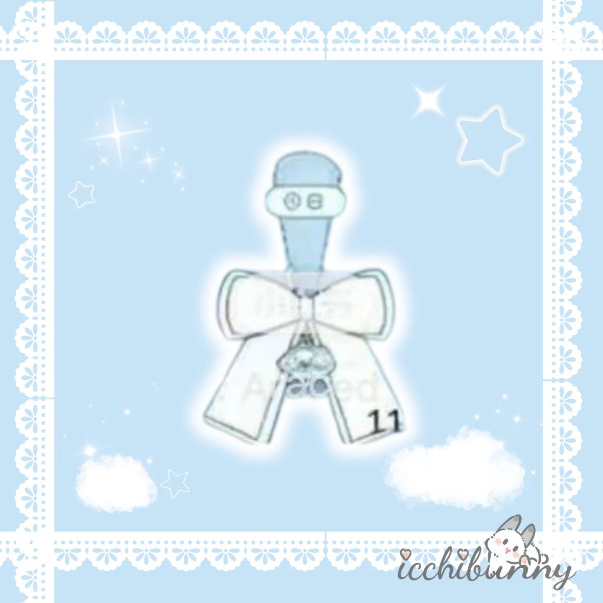 #11 Ribbon Charm - White (16cm x 14cm)