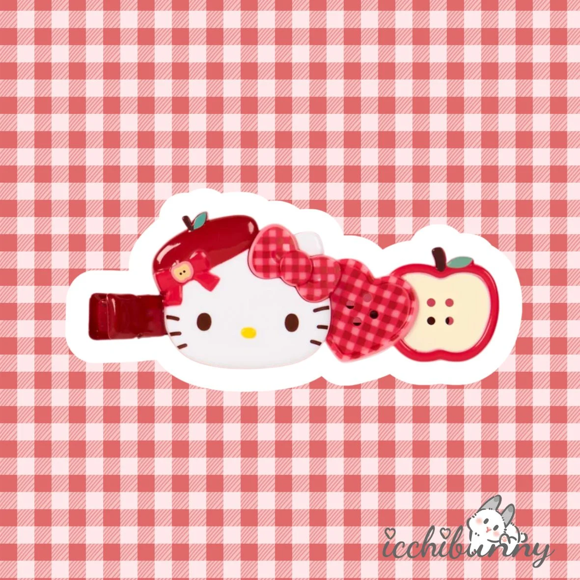 (14) Autumn Apple Hello Kitty Hairclips