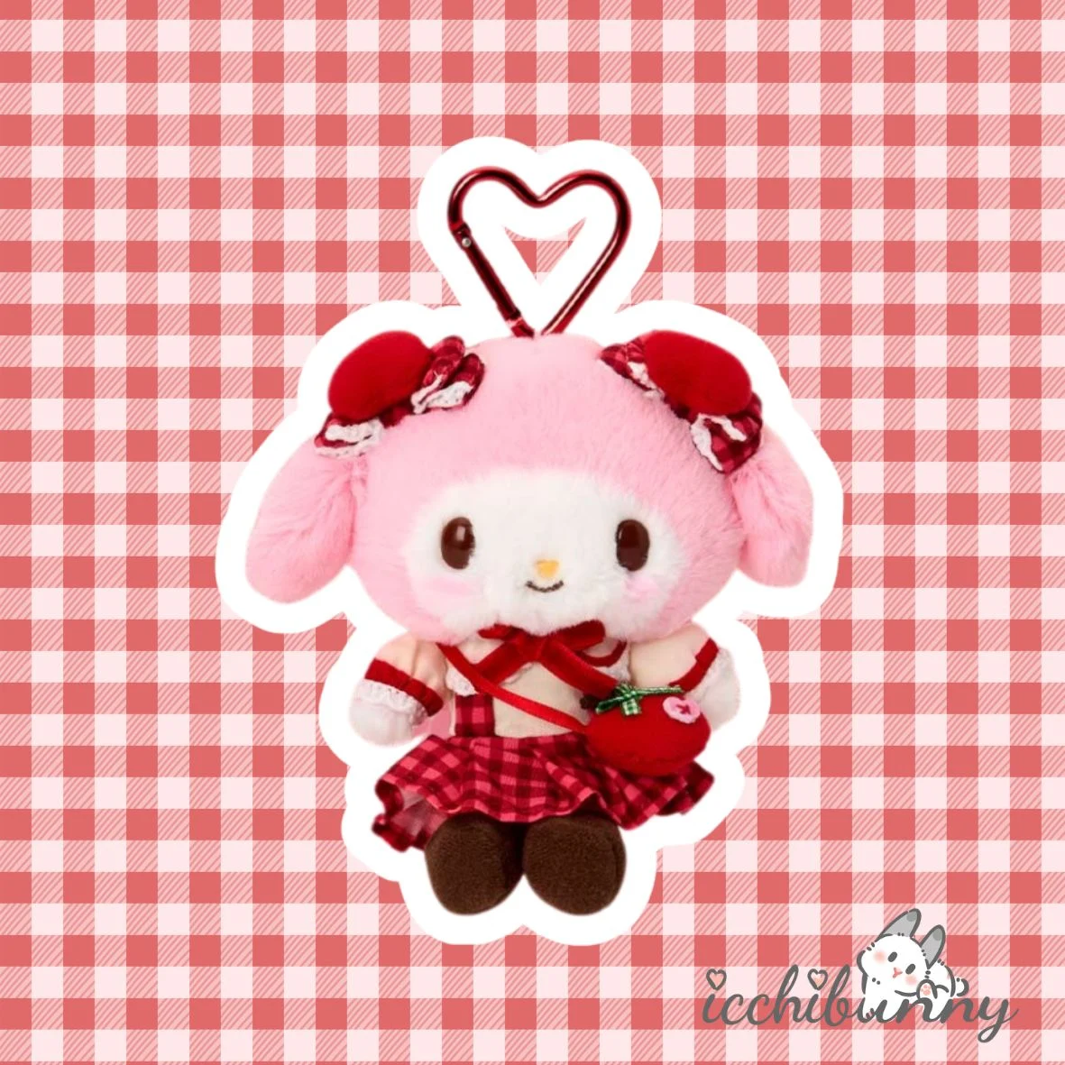 (2) Autumn Apple My Melody Plush Keychain