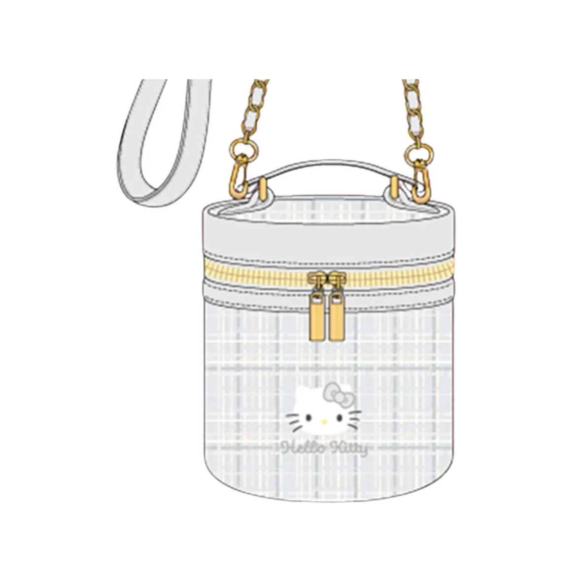 (2) Hello Kitty Vanity Pouch ~ Grey (14cm)
