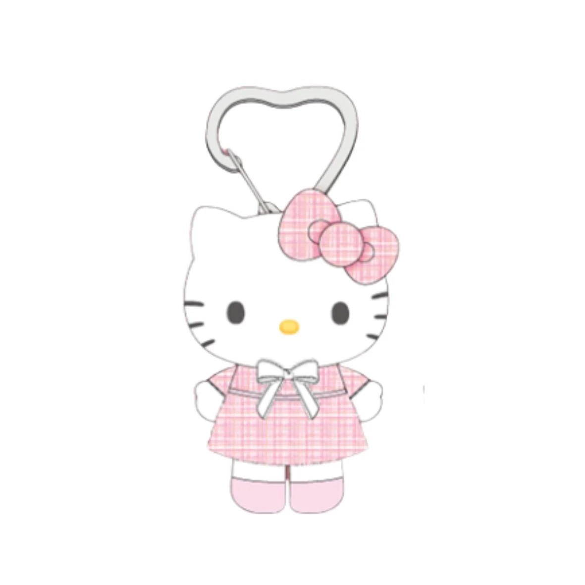 (3) Hello Kitty Tweed Mascot Keychain ~ Pink (10cm)