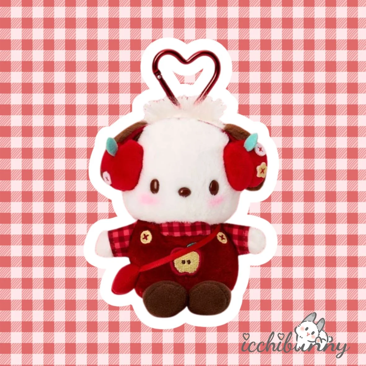 (4) Autumn Apple Pochacco Plush Keychain