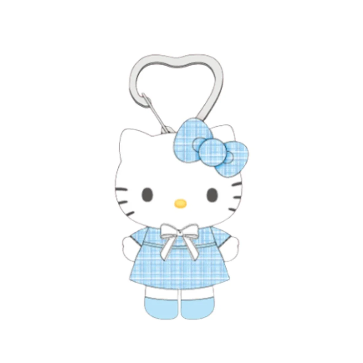 (4) Hello Kitty Tweed Mascot Keychain ~ Blue (10cm)