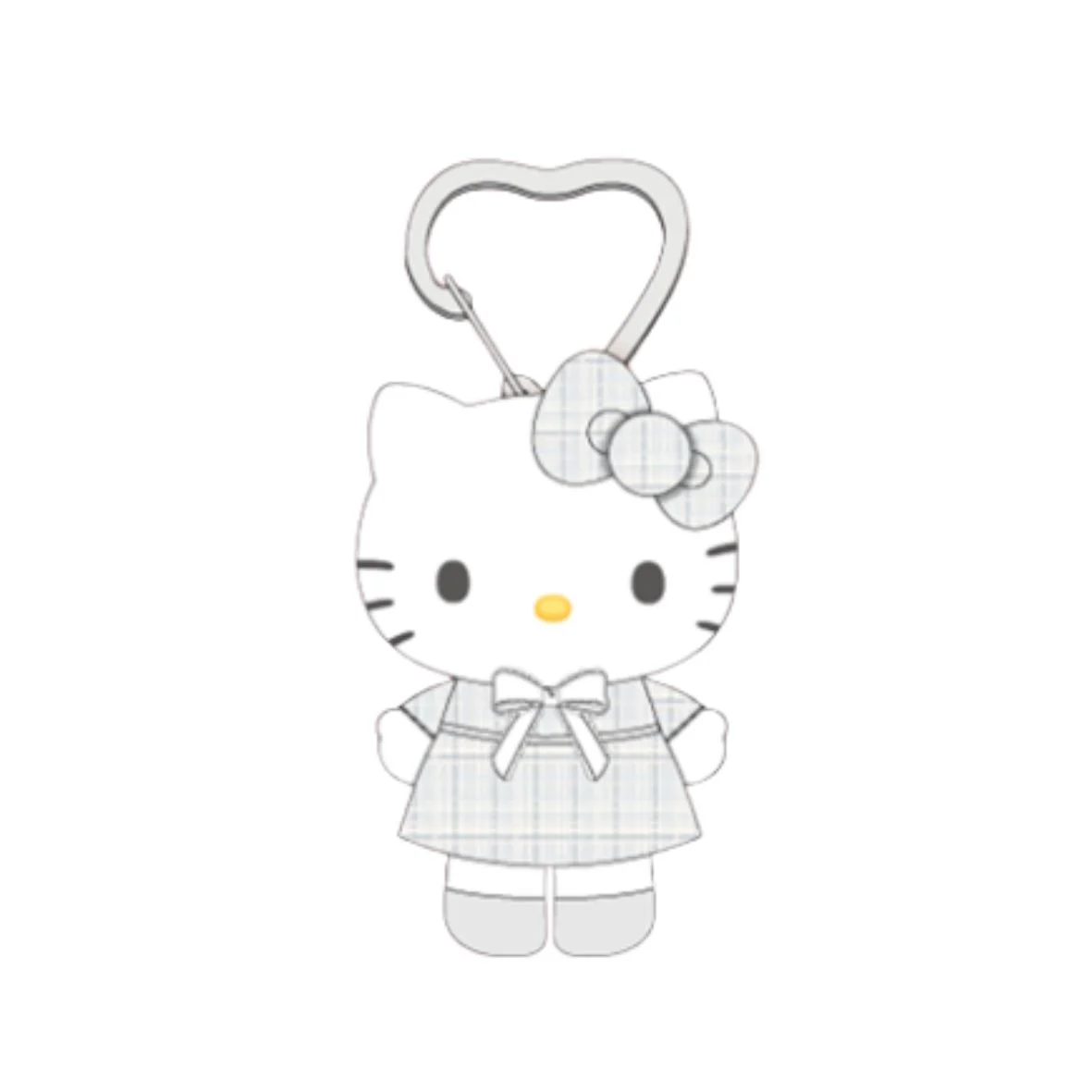 (5) Hello Kitty Tweed Mascot Keychain ~ Grey (10cm)