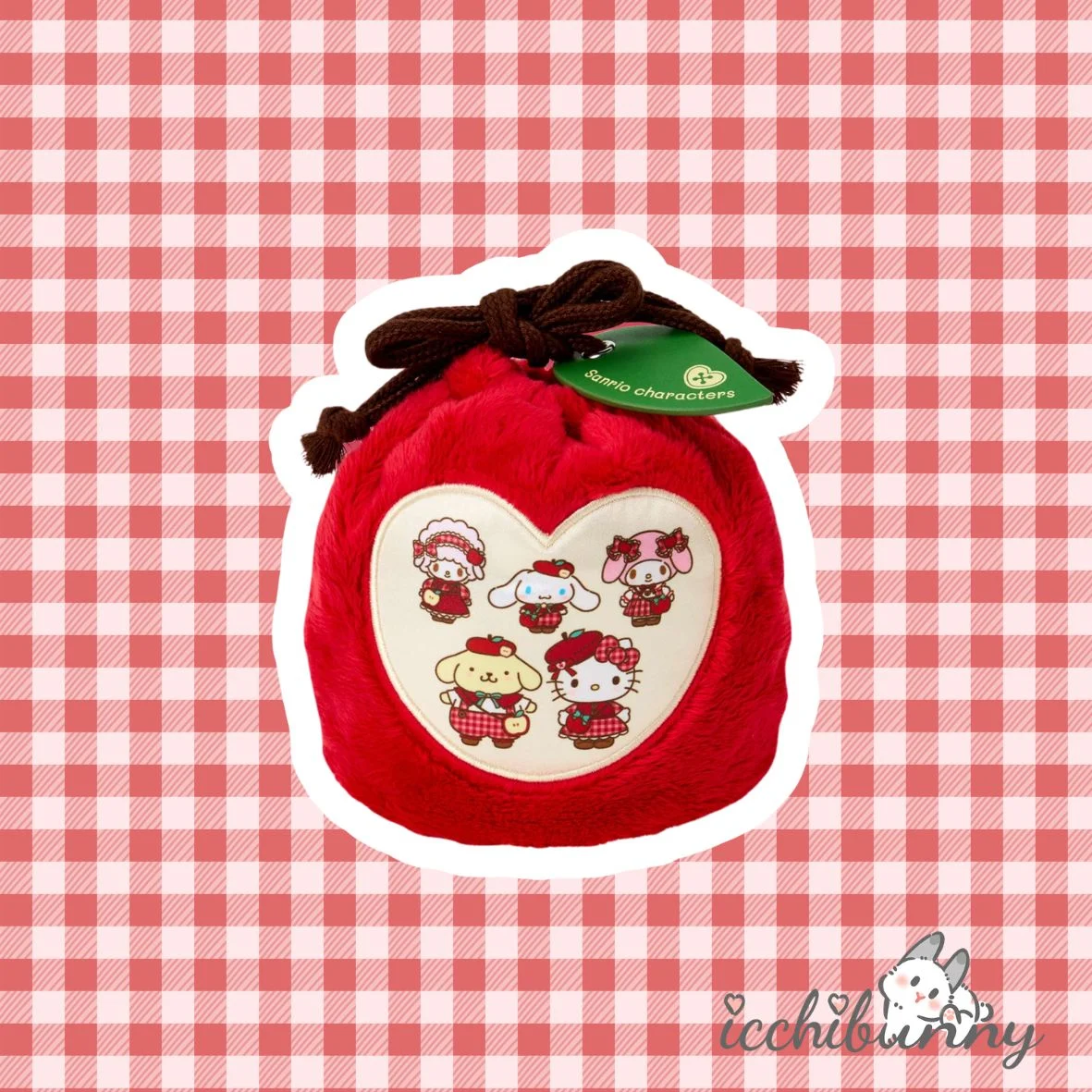 (8) Autumn Apple Drawstring Pouch